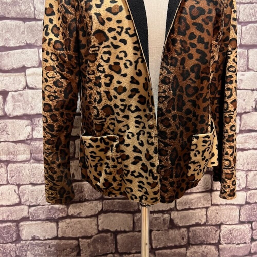 Tan Jay Black, Brown & Beige Animal Print Jacket Size 10 - Picture 3 of 9